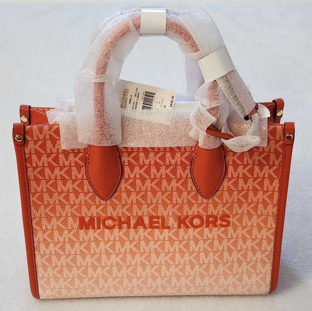 New!Michael Kors Mirella Small Ombre Signature Logo‎ Crossbody Bag - Picture 4 of 9